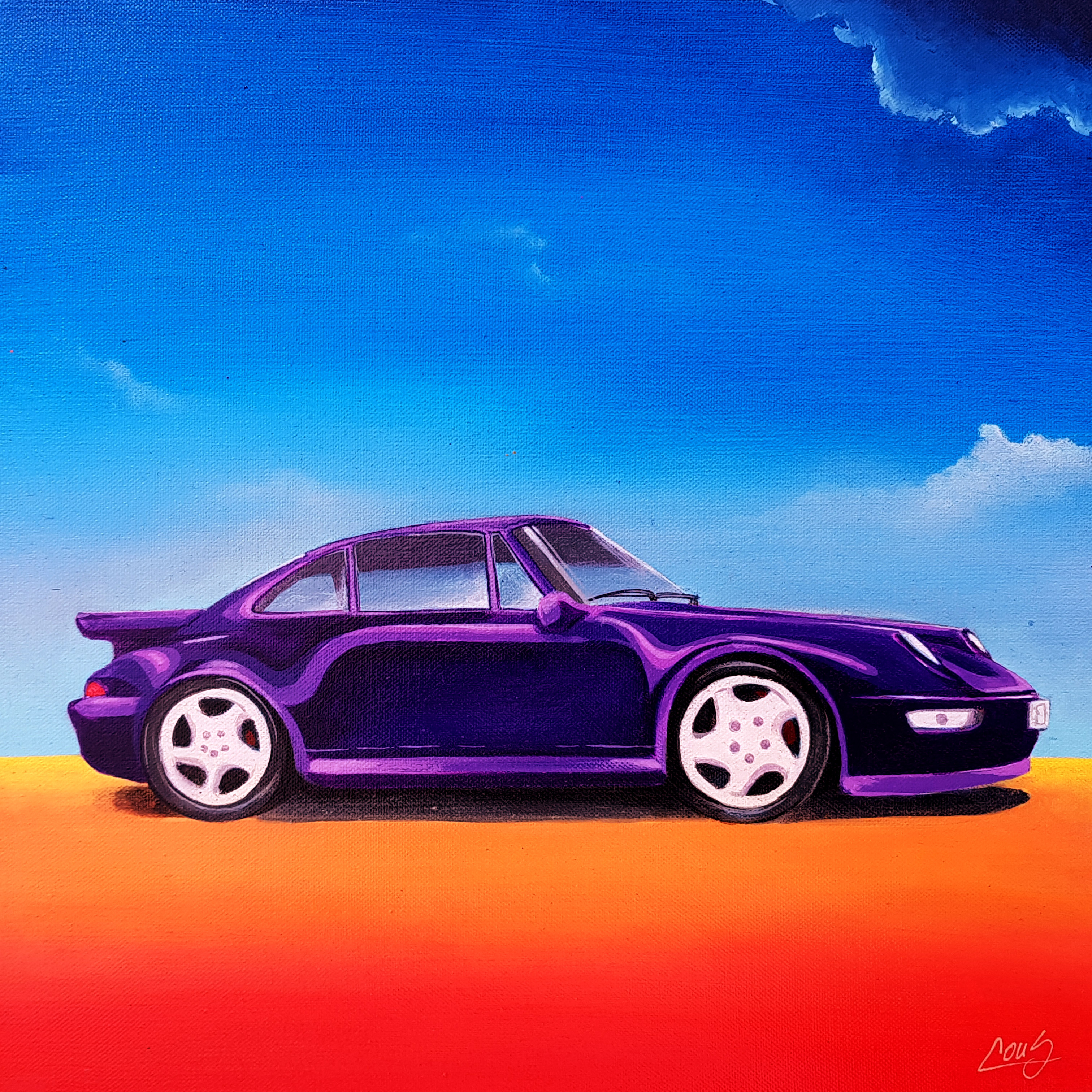 Porsche - Voitures de collection - peinture acrylique sur toile