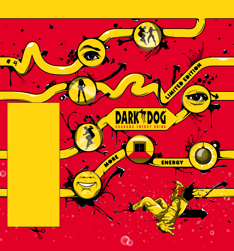 Illustration vectorielle pour packaging de Dark dog