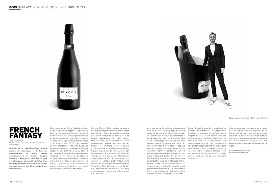 Champagne Flacon - Mise en page de l'article et choix iconographique