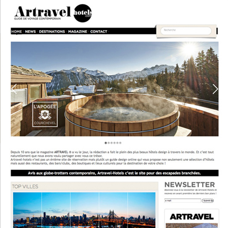 Projets similaires - Répertoire web Artravel Hotels