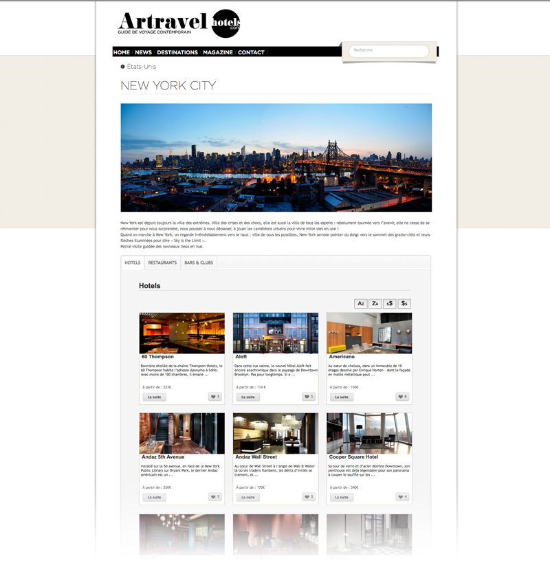 City guide Artravel Hotels - page ville