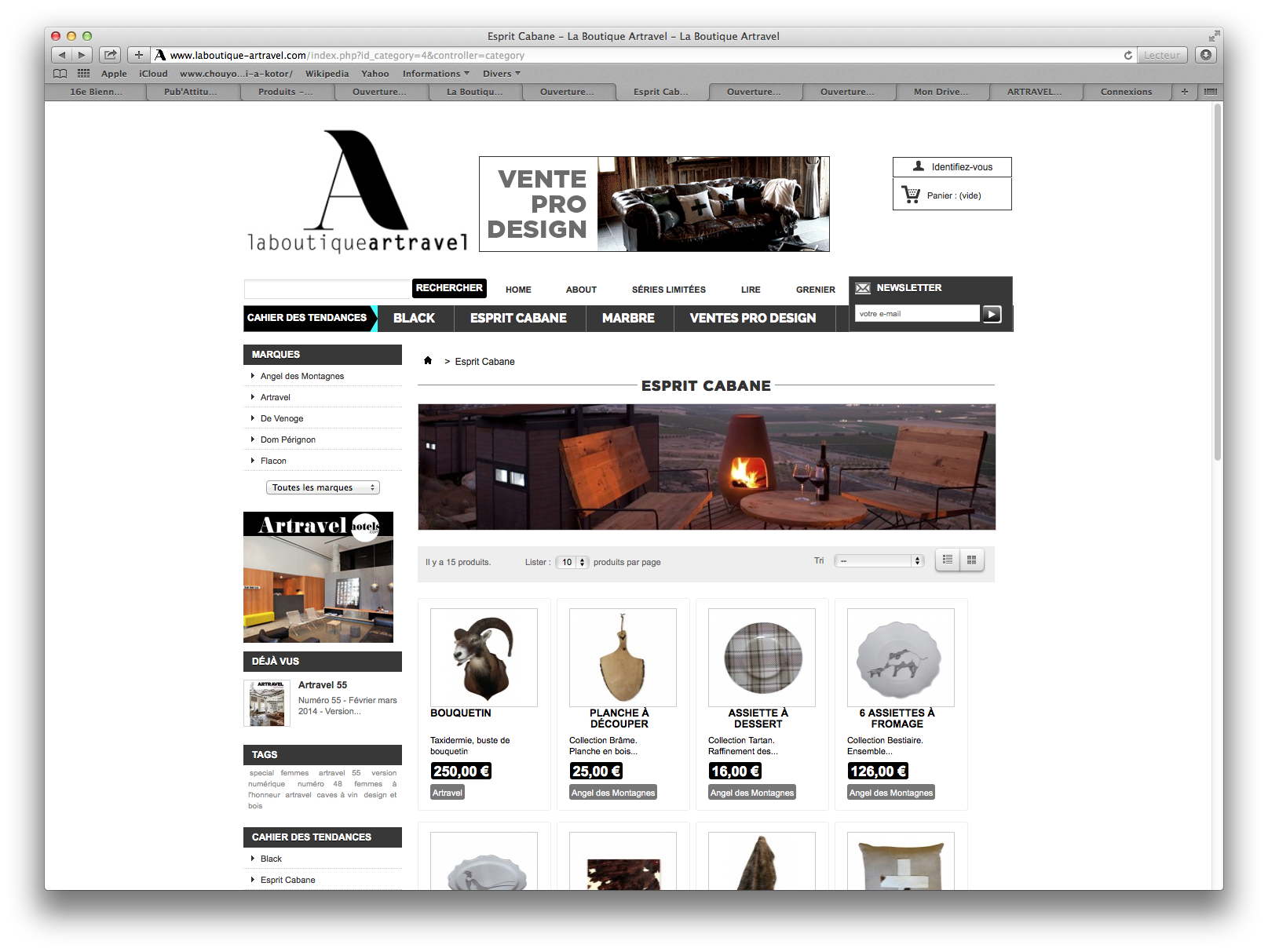 La Boutique Artravel - Développement du site e-commerce